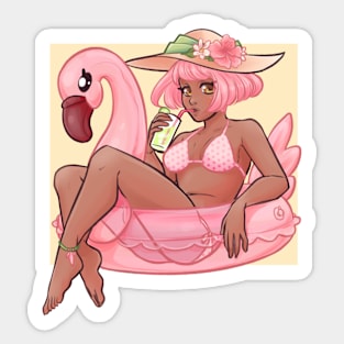 summer flamingo Sticker